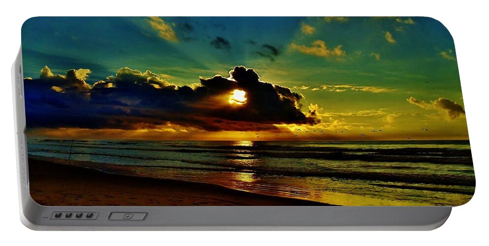 Sunrise Portable Battery Charger featuring the photograph Wildwood Sunrise by Ed Sweeney