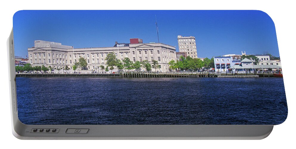 Photography Portable Battery Charger featuring the photograph Wilmington, Nc Skyline by Panoramic Images