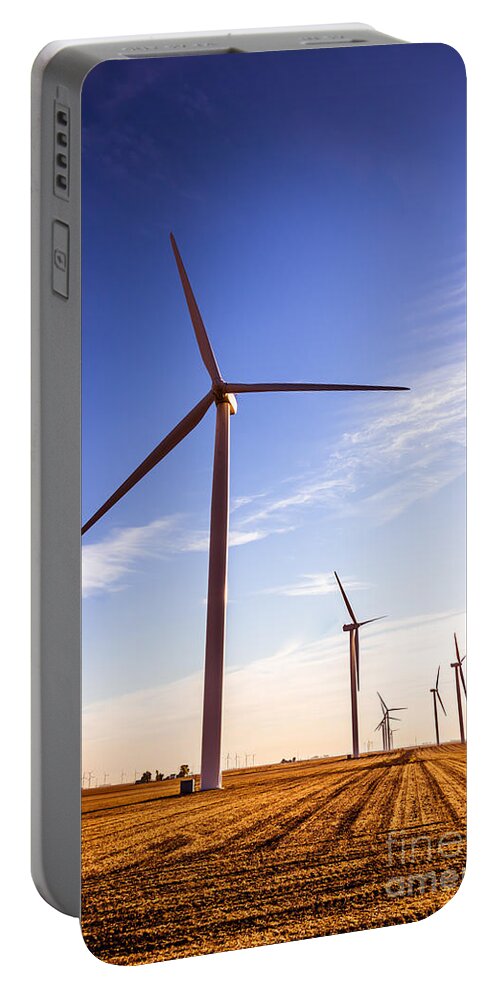 America Portable Battery Charger featuring the photograph Wind Energy Windmills Picture by Paul Velgos