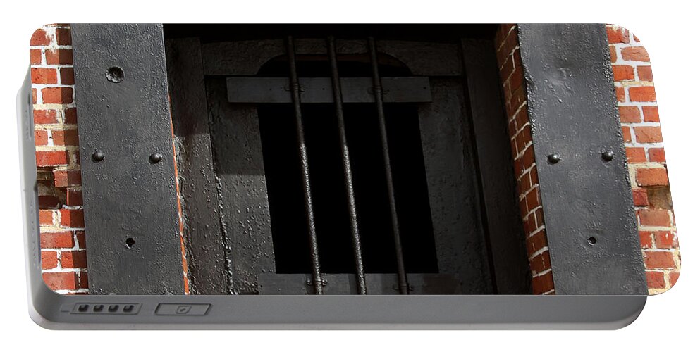 Prison Portable Battery Charger featuring the photograph Window on Life by Bob Slitzan