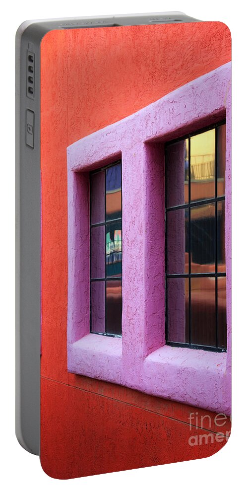 Window Reflections Portable Battery Charger featuring the photograph Window Reflections 2 by Vivian Christopher