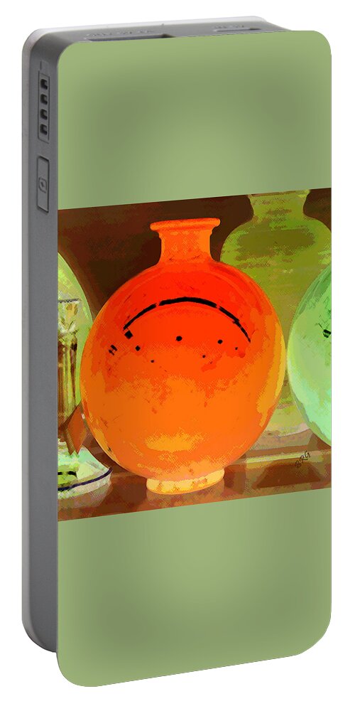 Vase Portable Battery Charger featuring the photograph Window Shopping For Glass by Ben and Raisa Gertsberg