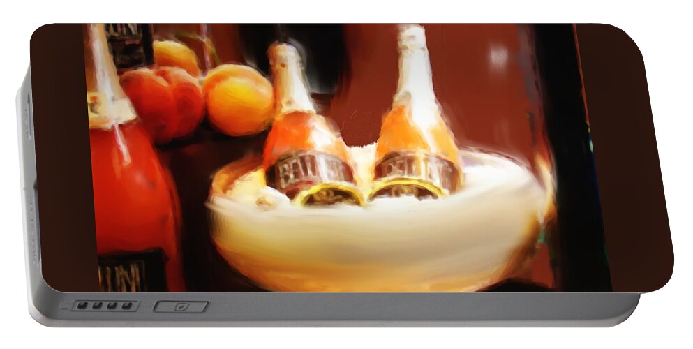 Wine Is Waiting Portable Battery Charger featuring the digital art Wine is Waiting by Phyllis Taylor