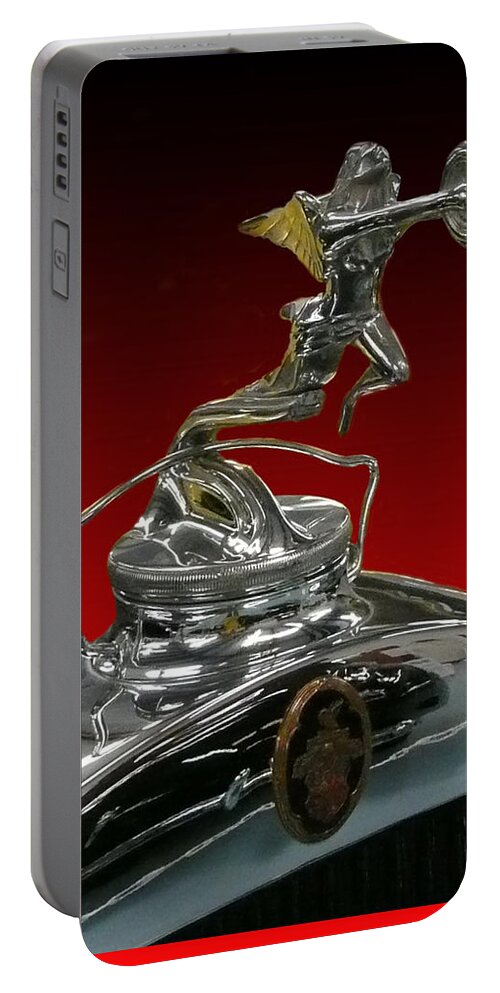 Framed Prints Of 1930 Packard Mascot Hood Ornament Goddess Of Speed With Radiator Cap Portable Battery Charger featuring the photograph Winged Goddess of Speed by Jack Pumphrey