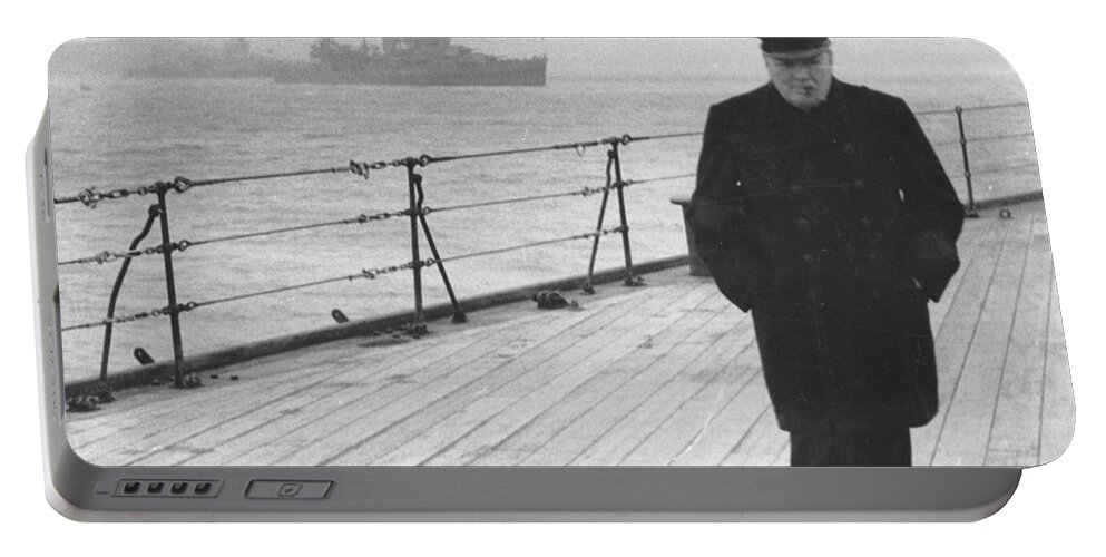 Churchill Portable Battery Charger featuring the photograph Winston Churchill by English Photographer