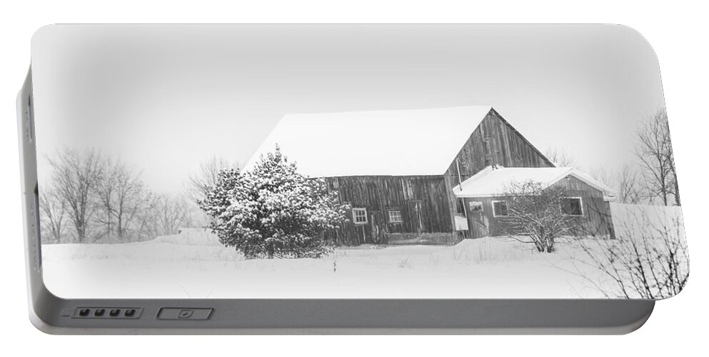  Portable Battery Charger featuring the photograph Winter Barn by Cheryl Baxter
