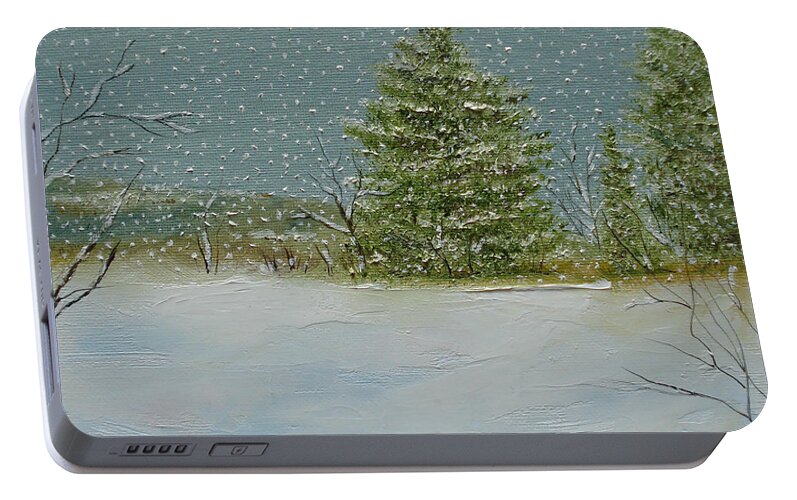 Winter Portable Battery Charger featuring the painting Winter Blanket by Judith Rhue