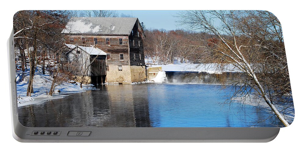 Jaeger Rye Mill Portable Battery Charger featuring the photograph Winter Capture Of The Old Jaeger Rye Mill by Janice Adomeit