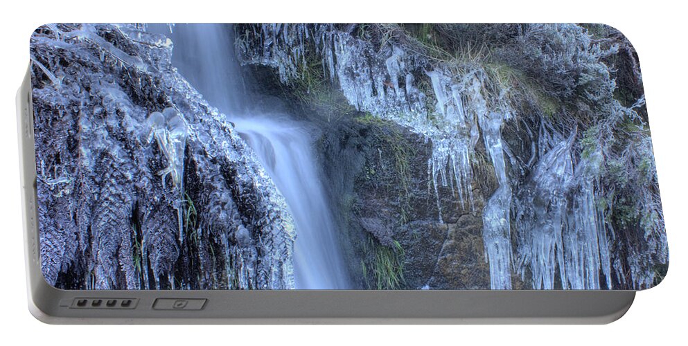Winter Portable Battery Charger featuring the photograph Winter Cascade by David Birchall