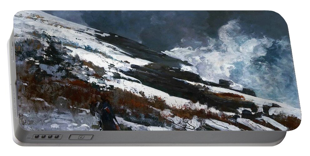 Winslow Homer Portable Battery Charger featuring the painting Winter Coast by Winslow Homer
