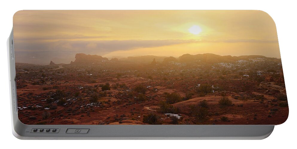 Utah Portable Battery Charger featuring the photograph Winter Desert Glow by Chad Dutson