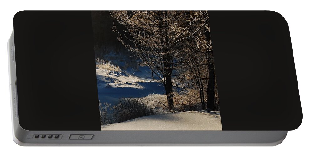 Snow Portable Battery Charger featuring the photograph Winter Glow by Mim White