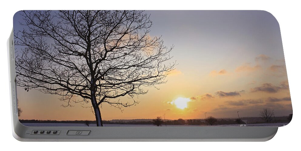 Winter Portable Battery Charger featuring the photograph Winter Sunset UK by Julia Gavin