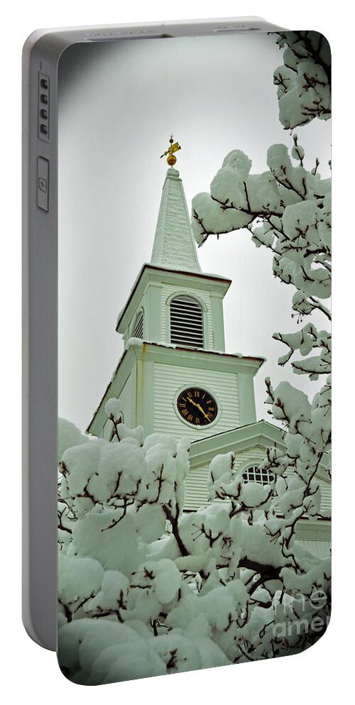 Church Portable Battery Charger featuring the photograph Winter Worship by Kevin Fortier
