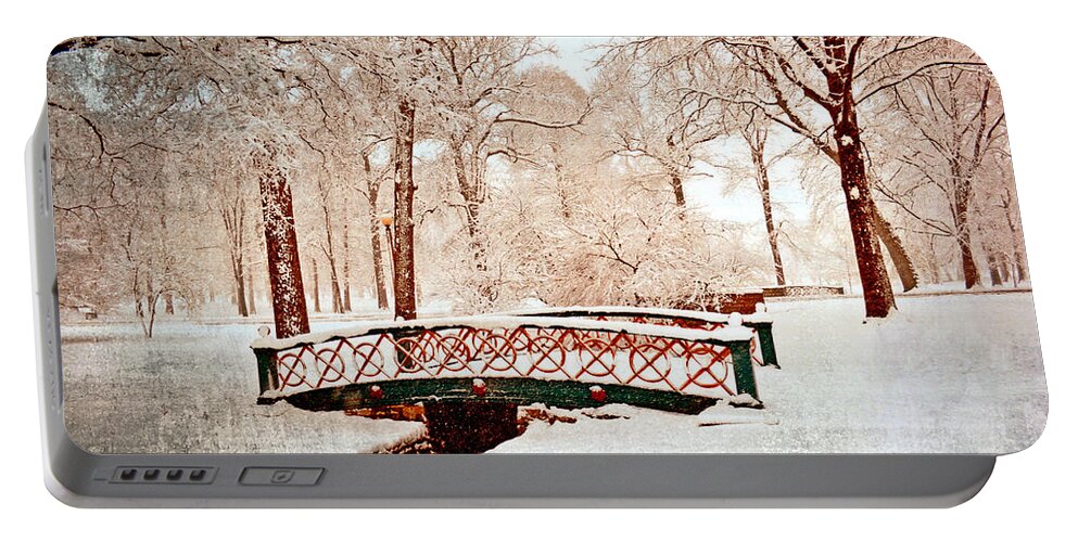 Bridge Portable Battery Charger featuring the photograph Winter's Bridge by Marty Koch