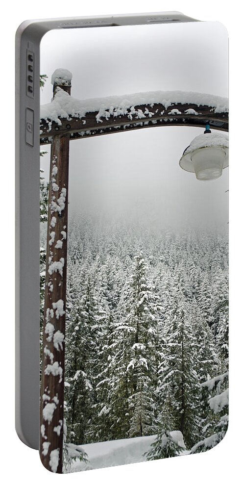 Winter Lamp Post Portable Battery Charger featuring the photograph Winter's Lamp Post by Tikvah's Hope