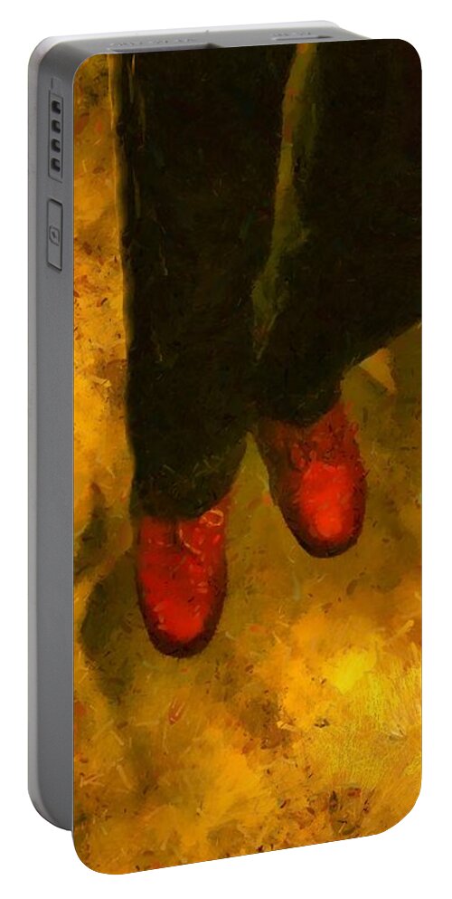 Legs Portable Battery Charger featuring the painting Witch Walking by RC DeWinter