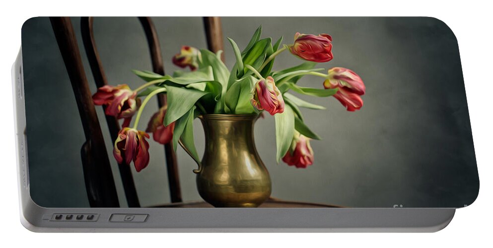 Tulip Portable Battery Charger featuring the photograph Withered Tulips by Nailia Schwarz