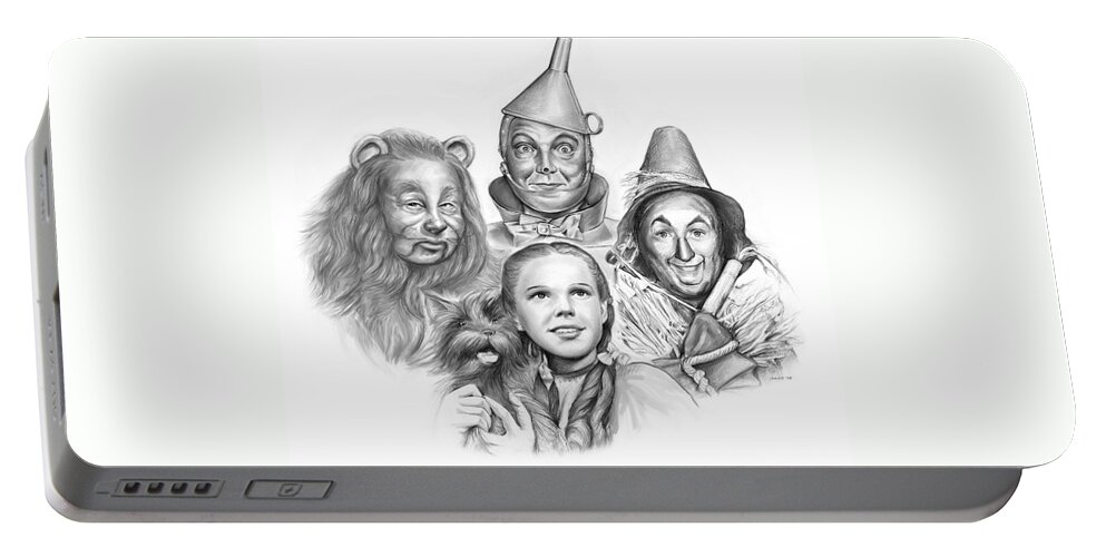 Wizard Of Oz Portable Battery Charger featuring the drawing Wizard of Oz by Greg Joens