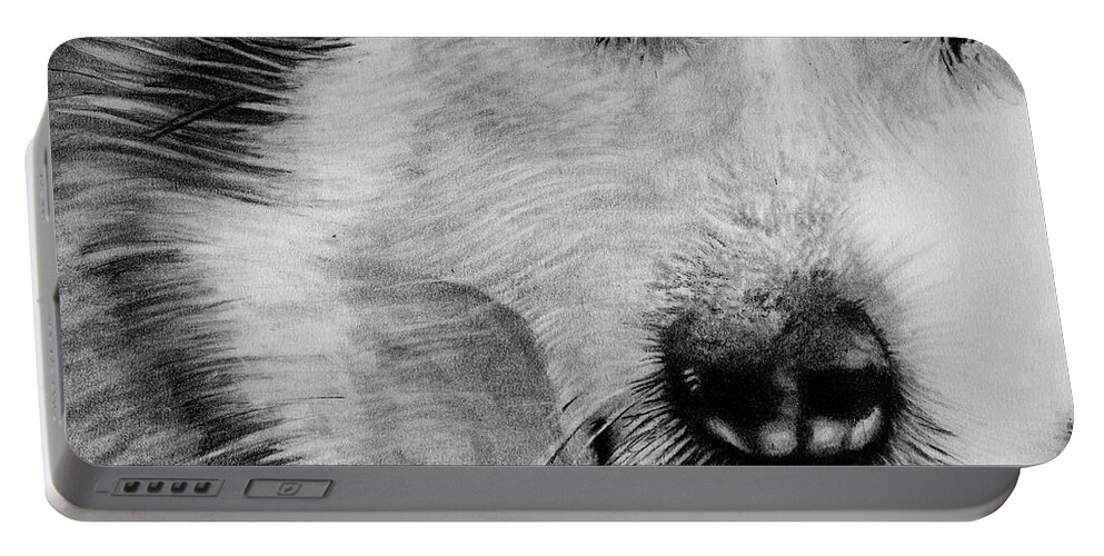 Wolf Portable Battery Charger featuring the drawing Wolf by Bill Richards