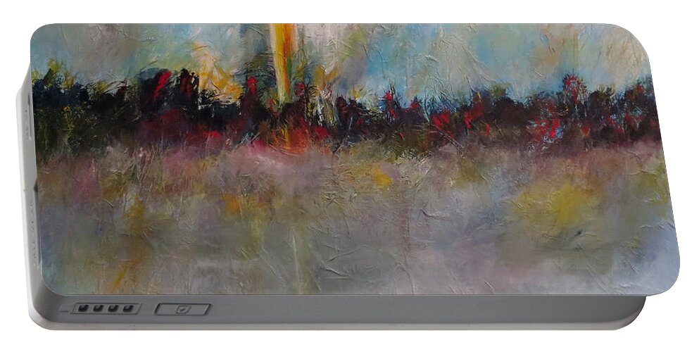 Abstract Portable Battery Charger featuring the painting Wonder by Soraya Silvestri
