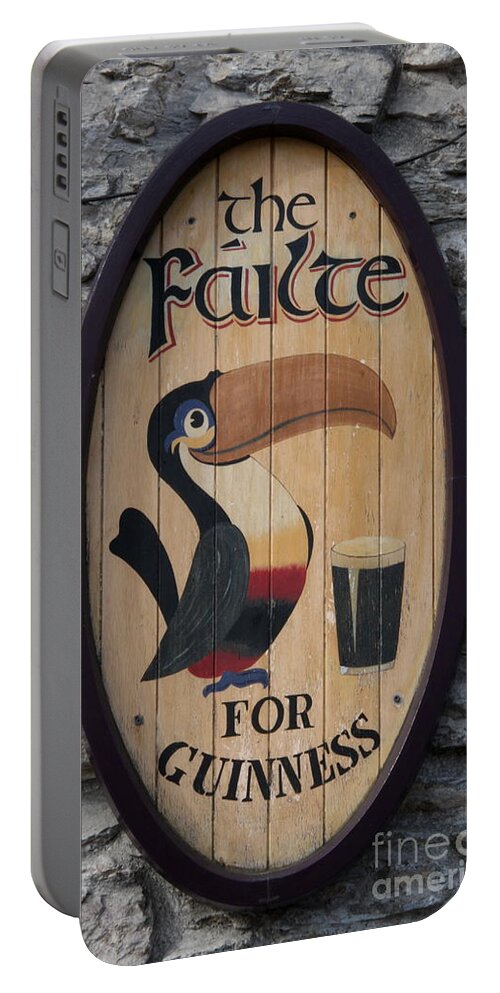 Guinness Sign Portable Battery Charger featuring the photograph Wooden Guinness Sign by Christiane Schulze Art And Photography
