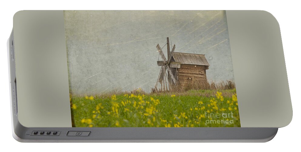 Russia Portable Battery Charger featuring the photograph Old Wooden Windmill. Kizhi Island. Russia by Juli Scalzi