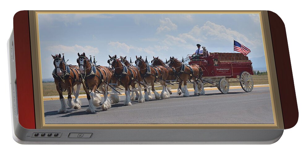 Animals Portable Battery Charger featuring the photograph World Renown Clydesdales by Kae Cheatham