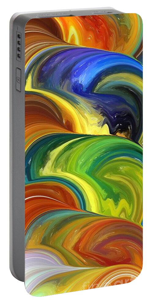 Portals Portable Battery Charger featuring the mixed media Wormhole by Chris Butler