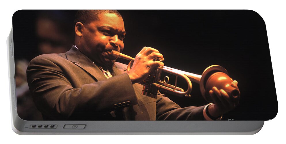Wynton Marsalis Plays Trumpet At The Monterey Jazz Festival Portable Battery Charger featuring the photograph Wynton Marsalis by Craig Lovell