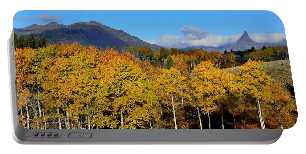 Pilot Portable Battery Charger featuring the photograph Wyoming in the Fall by Tranquil Light Photography