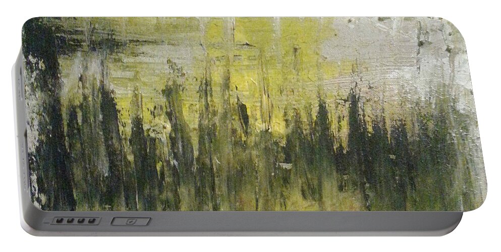 Abstract Painting Portable Battery Charger featuring the painting Y - liesiii by KUNST MIT HERZ Art with heart
