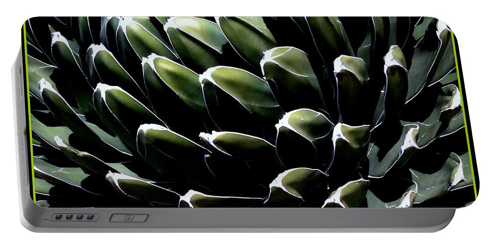 Cactus Portable Battery Charger featuring the photograph y OWser two by Marlene Burns