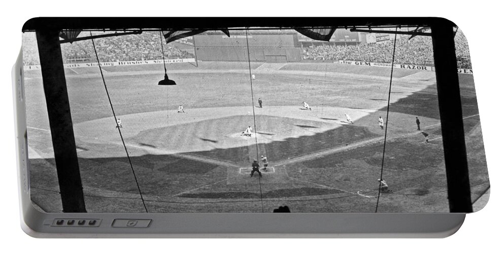 1931 Portable Battery Charger featuring the photograph Yankee Stadium Grandstand View by Underwood Archives