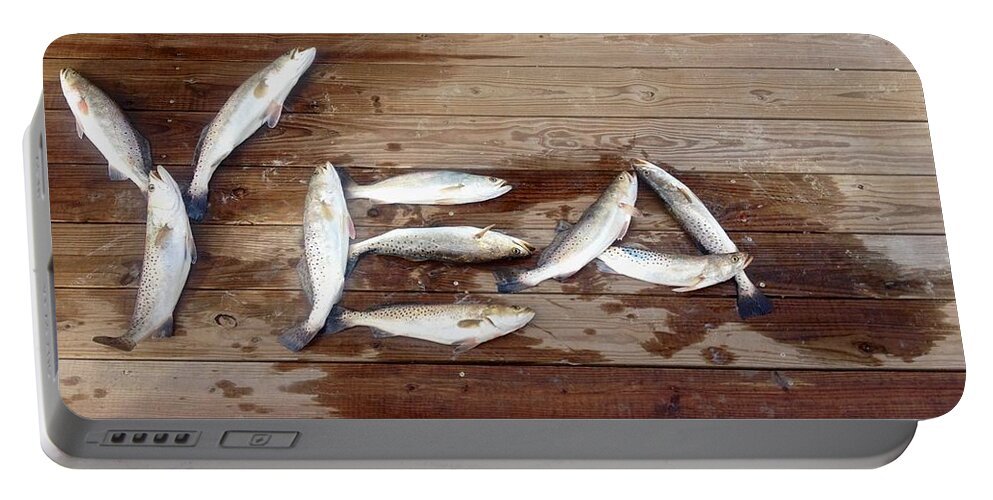 Trout Portable Battery Charger featuring the photograph Yea it's Trout for Dinner by Kristina Deane