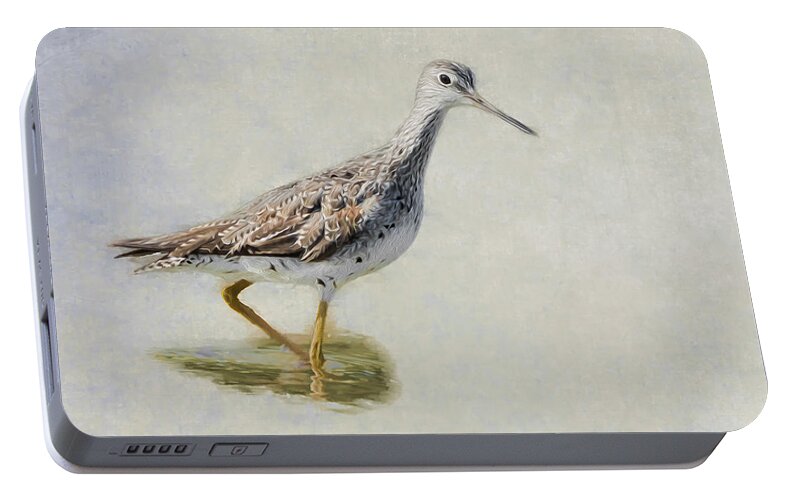 Sandpiper Portable Battery Charger featuring the photograph Yellowlegs by Bill Wakeley