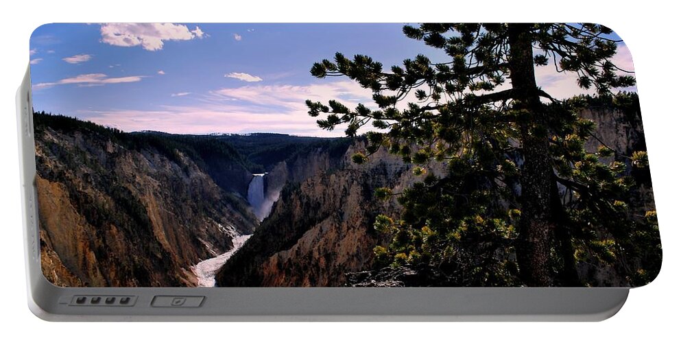 Landscape Portable Battery Charger featuring the photograph Yellowstone Waterfall by Matt Quest