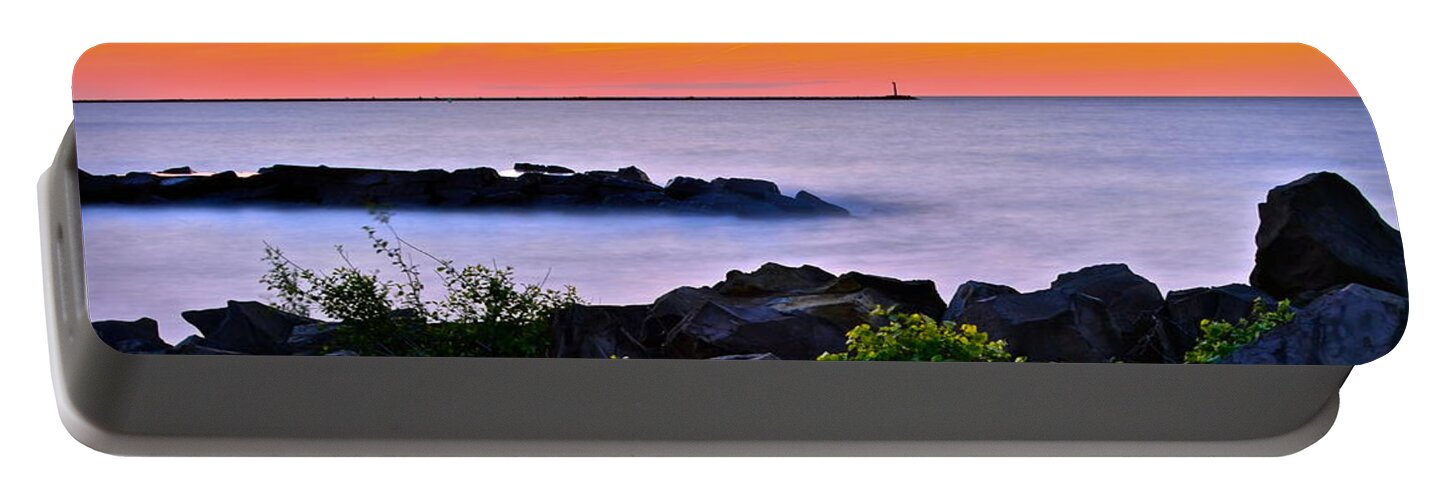 Lake Portable Battery Charger featuring the photograph Yes Its Lake Erie by Frozen in Time Fine Art Photography