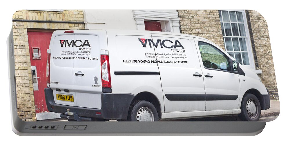 Accomodation Portable Battery Charger featuring the photograph YMCA Van by Tom Gowanlock