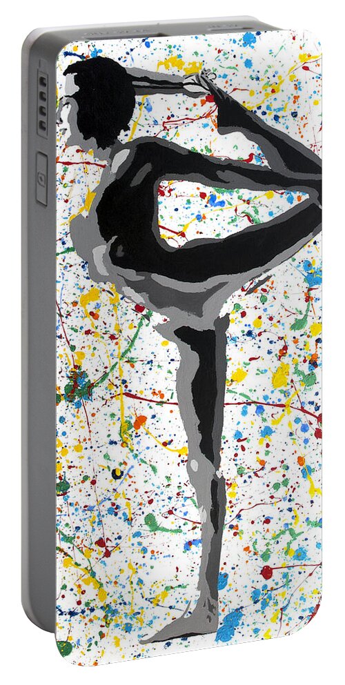 Denise Portable Battery Charger featuring the painting Yoga Standing Pose by Denise Deiloh