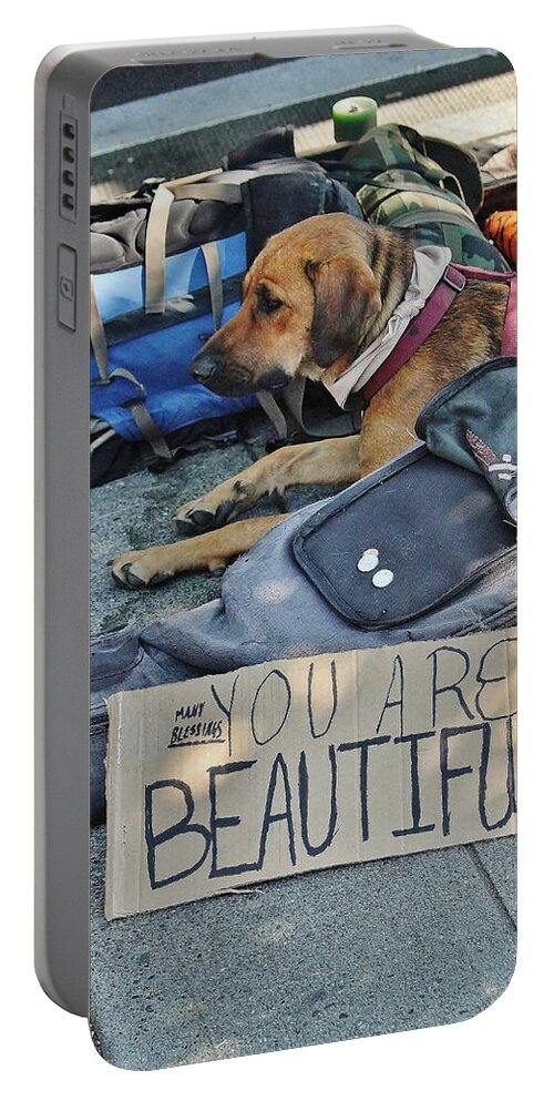Homeless Portable Battery Charger featuring the photograph You Are Beautiful by William Rockwell