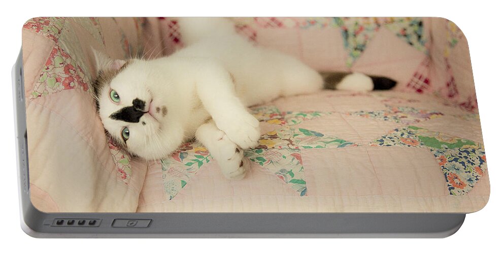 Cat Portable Battery Charger featuring the photograph You Love Me Don't You by Theresa Tahara