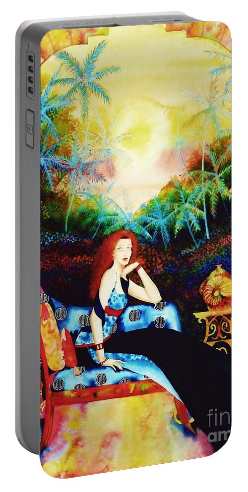 Exotic Portable Battery Charger featuring the painting Young Debutante by Frances Ku