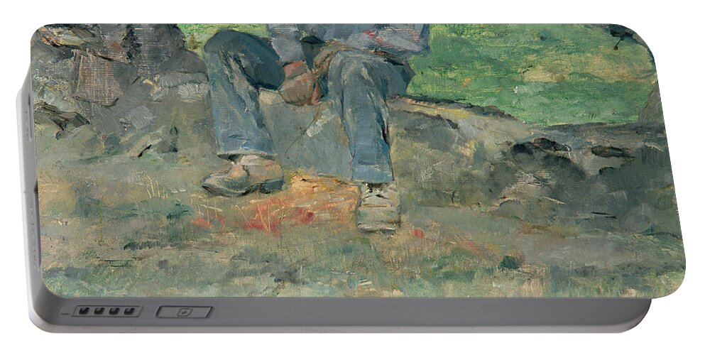 Man Portable Battery Charger featuring the painting Young Routy at Celeyran by Henri de Toulouse-Lautrec