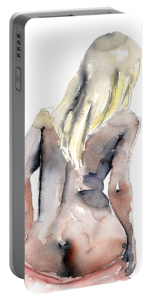 Erotic Portable Battery Charger featuring the painting Yours alone - By Lesley Silver by John Silver