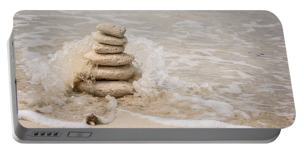 Stone Stack Portable Battery Charger featuring the photograph Zen Stones by Mark Rogers
