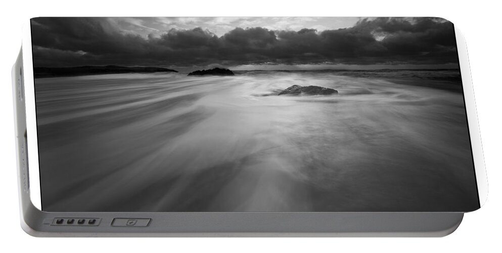 Monochrome Portable Battery Charger featuring the photograph Rhosneigr by B Cash