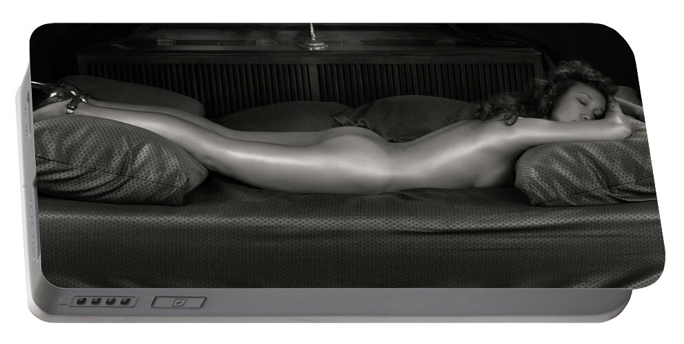 Erotic Portable Battery Charger featuring the photograph Beautiful Woman Sleeping Naked #1 by Maxim Images Exquisite Prints