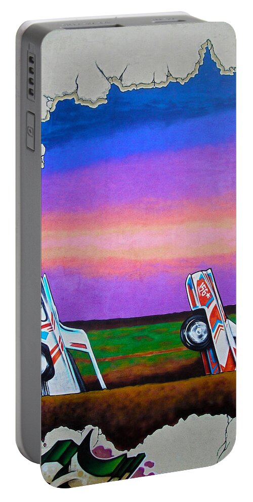 Paint Portable Battery Charger featuring the photograph Cadillac Ranch - Montreal by Juergen Weiss