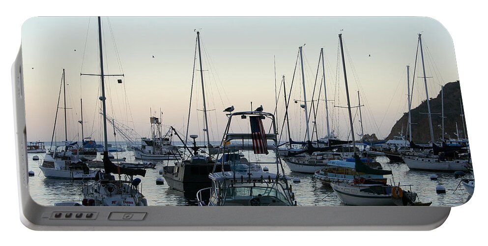  Portable Battery Charger featuring the photograph 'Catalina Harbor' #1 by PJQandFriends Photography